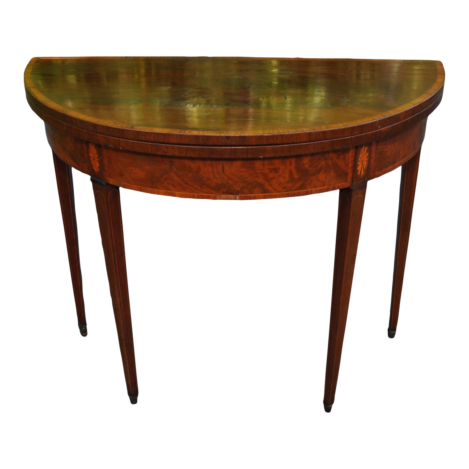 Federal Mahogany Demilune Flip Top Game Table | Chairish