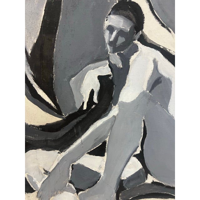 Vintage Barbara Yeterian ( Armenian American) Male Nude Available for your consideration: 20th century male nude by...