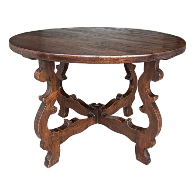Antique Spanish Revival Round Table For Sale