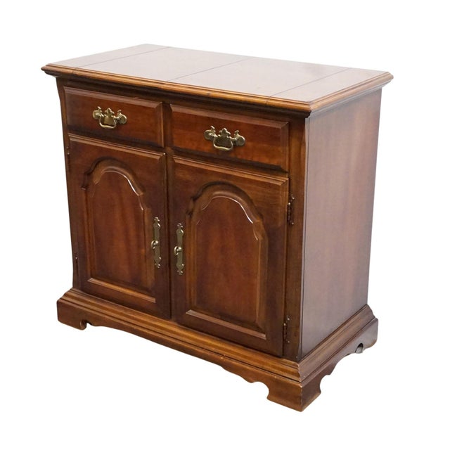 BERNHARDT FURNITURE Solid Cherry Traditional Style 49" Flip Top Server Buffet 32" High Leaves Closed: 35.25" Wide Leaves...