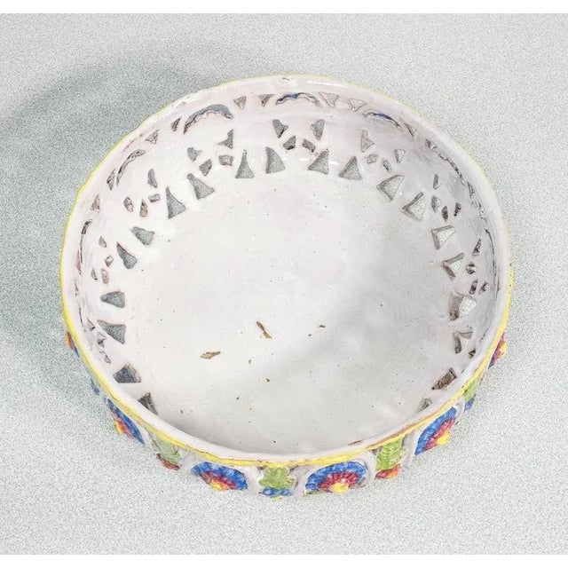 Hand-Painted Glazed Majolica Basket For Sale - Image 4 of 6