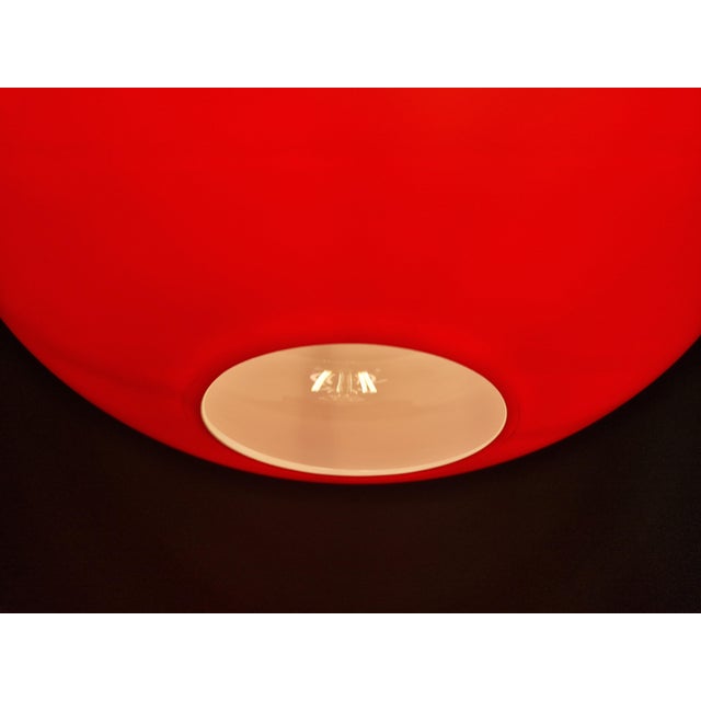 Vintage Red Opaline Glass Pendant Light, 1960s For Sale - Image 7 of 11
