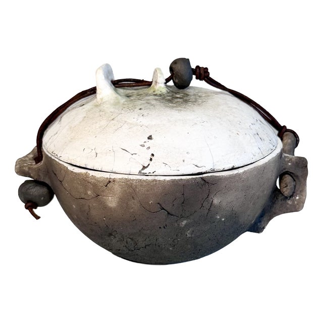 Small Handmade Raku Studio Ceramic Lidded Box, Germany, 1980s For Sale