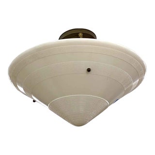 Art Deco Vintage Milk Glass Dish Light For Sale