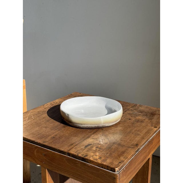 Large White and Earth Ceramic Dish For Sale - Image 18 of 18