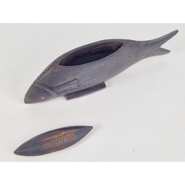 Vintage African Fish in Hand Carved Ebony Wood, 1950s For Sale - Image 10 of 13