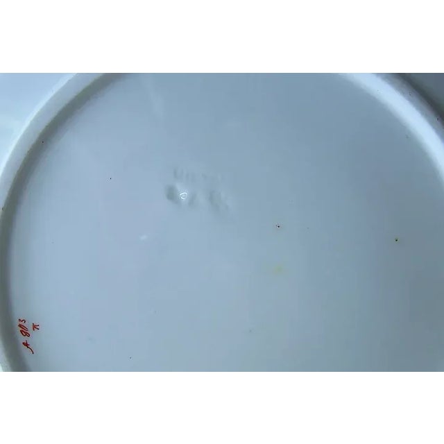 Ceramic 1850 Antique English Minton Porcelain Ribbed Turquoise Serving Plates - A Pair For Sale - Image 7 of 10