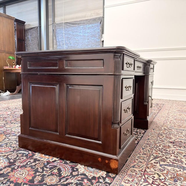 Metal English Chesterfield Partner Desk For Sale - Image 7 of 18
