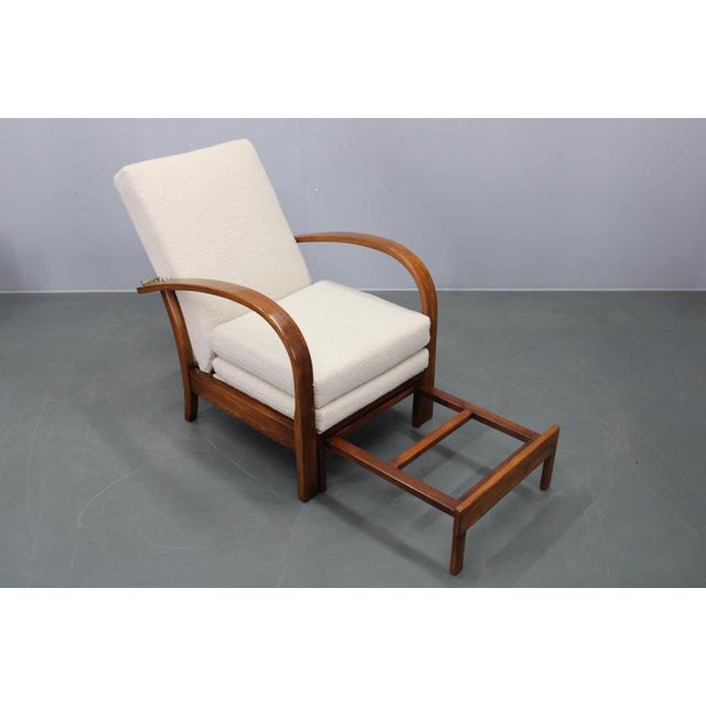 Gold Vintage Art Deco Bouclé Chair, Czechoslovakia, 1940s For Sale - Image 8 of 16