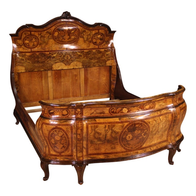 Vintage Lombard Double Bed, 1950 For Sale