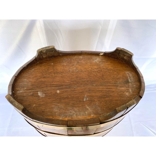 Late 19th Century English Oak Barrel With Brass Bands Umbrella Stand For Sale - Image 9 of 11