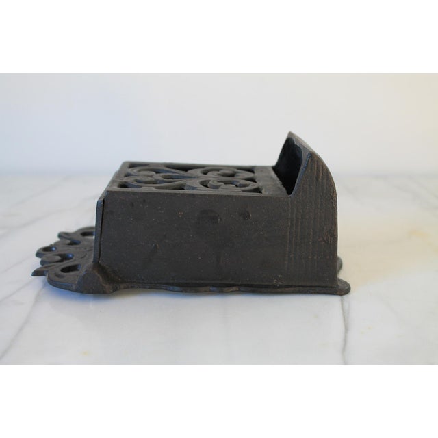 Vintage Cast Iron Wall Mounted Match Stick Holder For Sale In Milwaukee - Image 6 of 11