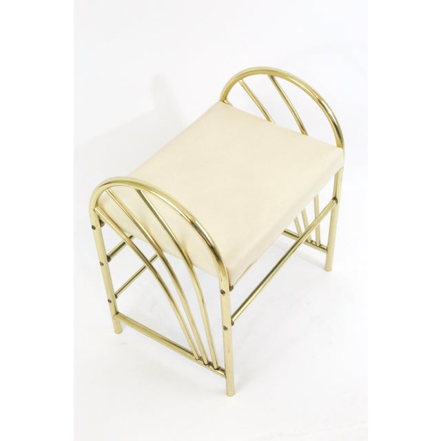 1980's Art Deco Style Gold Metal Vanity Bench Chairish
