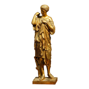 Quality French Antique Victorian Neoclassical Gilt Bronze Statue Sculpture of Woman