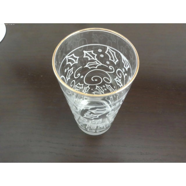 Vintage White Holly Berry Highball Glasses, Set of 8 For Sale - Image 4 of 4