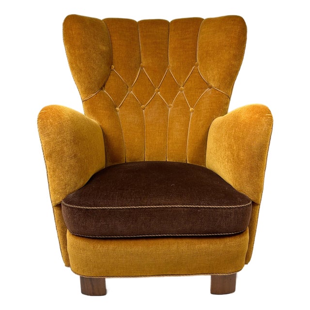 1940's Danish Cabinet Maker High Back Lounge Chair For Sale