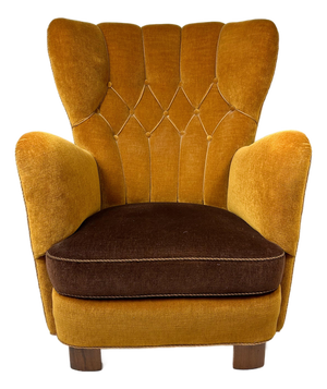 1940's Danish Cabinet Maker High Back Lounge Chair