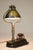 Arts & Crafts 1910s Rare Arts Crafts Bradley Hubbard Brass Tilt Shade Pen Inkwell Cast Iron Student Table Lamp For Sale - Image 3 of 13