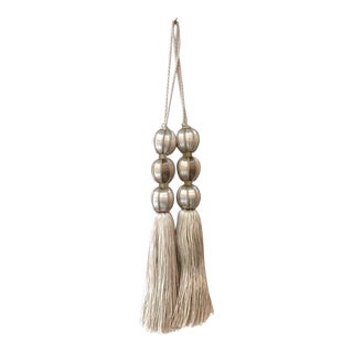 Ivory Beaded Key Tassels - H - 7.5 Inches - a Pair For Sale