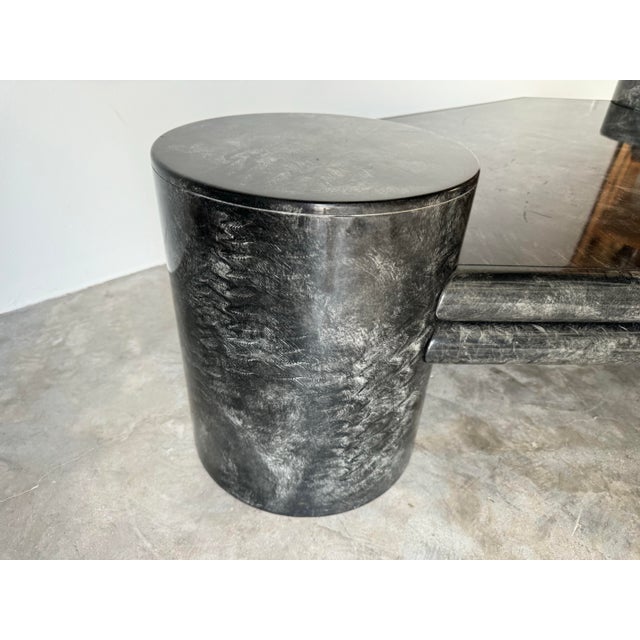 Large- 1980's Karl Springer - Style Sculptural Post-Modern Geometric Coffee For Sale In Miami - Image 6 of 12