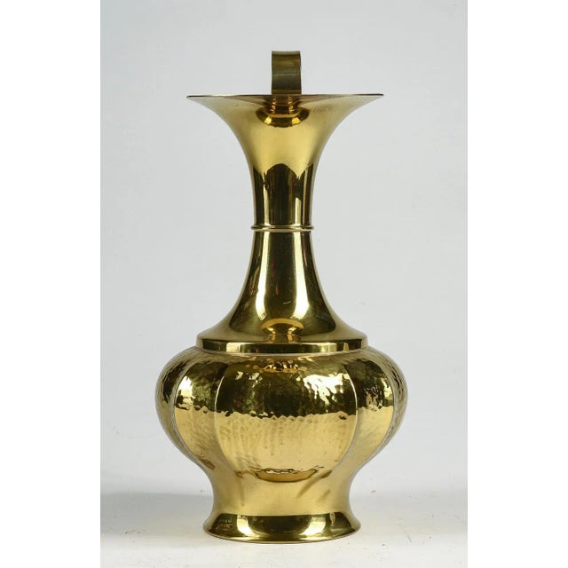Vase in Hand-Beaten Brass by B. Bellotto, Italy, 1990 For Sale - Image 3 of 9