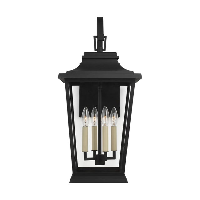 Traditional Sean Lavin by Visual Comfort Studio Warren Large Lantern, Textured Black For Sale - Image 3 of 3