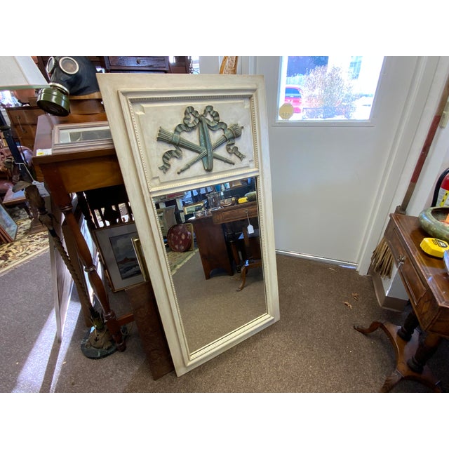 Mid 20th century Louis XVI style Trumeau mirror. Wood construction.