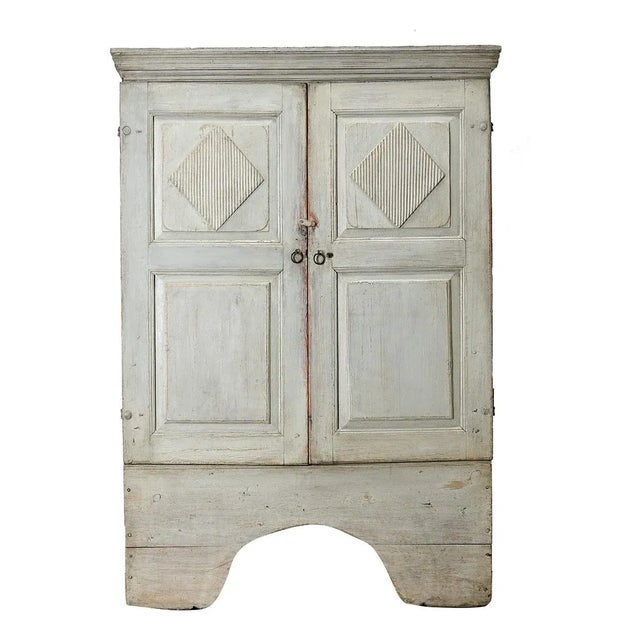 1700's Swedish Gustavian Painted Cabinet For Sale - Image 9 of 9