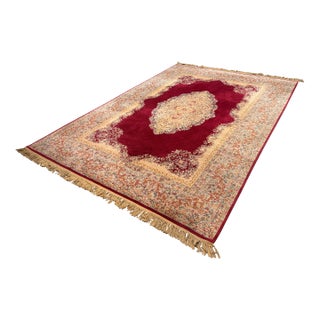 8 Ft 7 in × 12 Ft 3 in Karastan Red Medallion Kirman Area Rug, Vintage For Sale