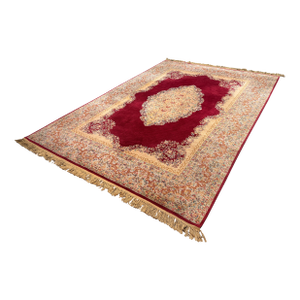 8 Ft 7 in × 12 Ft 3 in Karastan Red Medallion Kirman Area Rug, Vintage