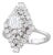 1.10ctw Round Diamond Marquise Halo Ring 18k White Gold Size 7 Engagement For Sale