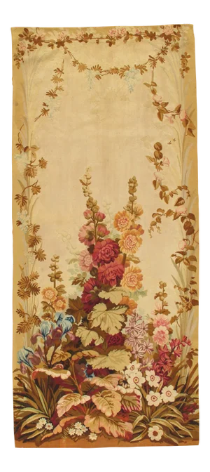 Antique 19th Century French Aubusson Tapestry, Handmade, Wall Hanging - 3'10"x8'7"
