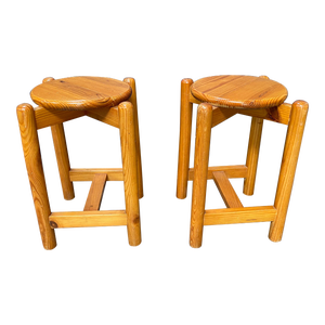 Vintage Pair of French Wood Stools