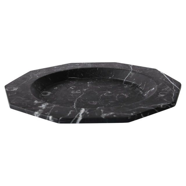 Not Yet Made - Made To Order Dinner Plate in Satin Black Marquina Marble For Sale - Image 5 of 5