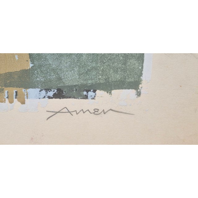 Abstract 1900s Irving Amen Artwork ~ "Abstraction" 2/6 Original Signed For Sale - Image 3 of 6