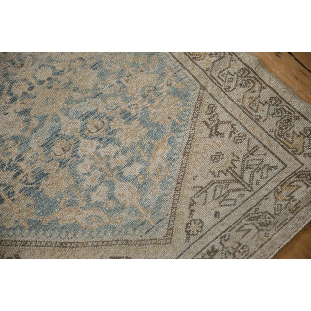 Sky Blue Vintage Distressed Hamadan Rug Runner - 3'2" x 13'2" For Sale - Image 8 of 13