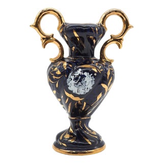 Italian Mid-Century Porcelain Vase in Capodimonte Style Italy 1970s. For Sale