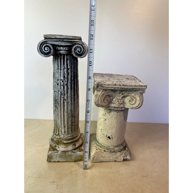 Sculpture Materials Pair of Rustic Plaster Neoclassical Column Pedestals For Sale - Image 7 of 7