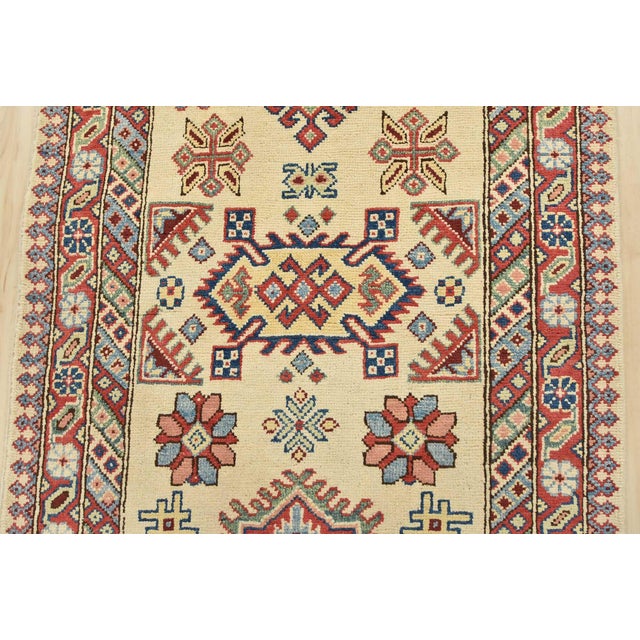 2020s Kazak Runner 2’9” X 15′ Beige Wool Tribal Hand-Knotted Oriental Rug For Sale - Image 5 of 12