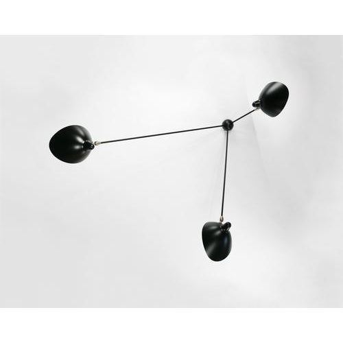 Wall ceiling lamp model 'three fixed arms spider ceiling lamp' designed by serge mouille in 1952. Manufactured by editions...