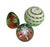 1970s Collection of Orange and Red Glass Paperweights- Set of 3 For Sale