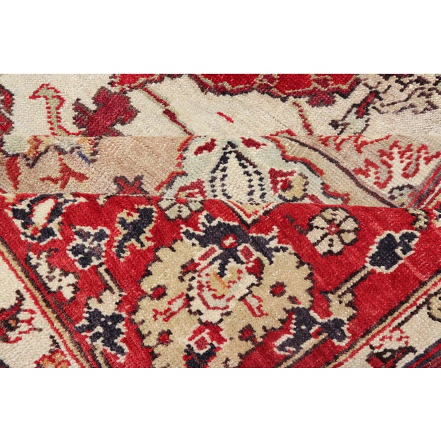 Antique Turkish Sivas Rug With Red, Taupe, Light Green and Cream Colors For Sale - Image 14 of 15