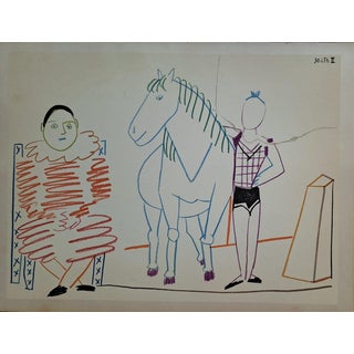 Pablo Picasso, The Horsewoman and the Clown, 1954, Lithograph For Sale
