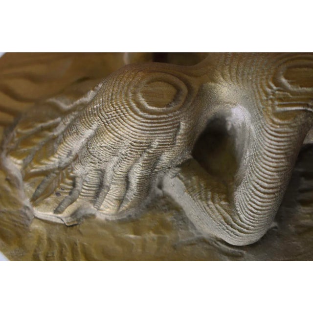 Vintage Gold-Painted Carved Wood Nude in Repose, Circa 1950s For Sale In New York - Image 6 of 12