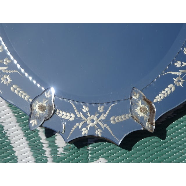 1950s Oval Venetian Mirror with Pediment, 1950s For Sale - Image 5 of 17