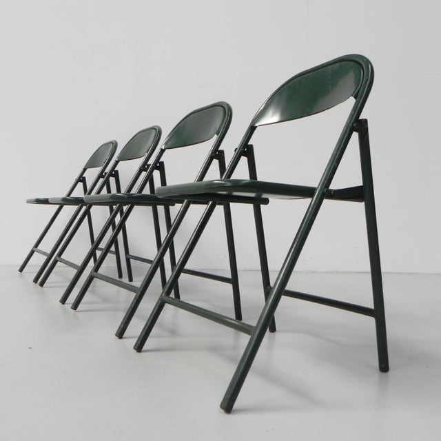 Green Industrial Steel Du-Al Folding Chairs from Dare Inglis, 1960s, Set of 4 For Sale - Image 8 of 18