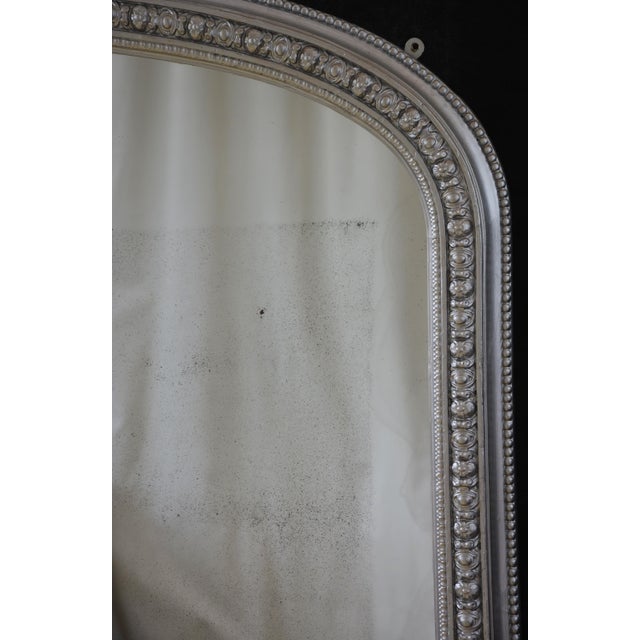 19th Century Antique Arched Silver Wall Mirror, 1860 For Sale - Image 5 of 16