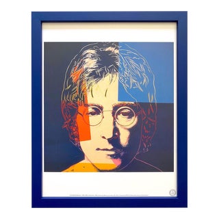 Andy Warhol Estate Vintage 1990 Framed Pop Art Lithograph Print " John Lennon " 1986 For Sale