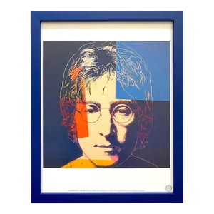 Andy Warhol Estate Vintage 1990 Framed Pop Art Lithograph Print " John Lennon " 1986