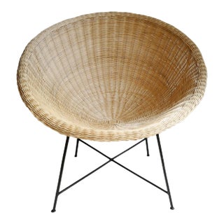 Natural Rattan Cup Chair For Sale